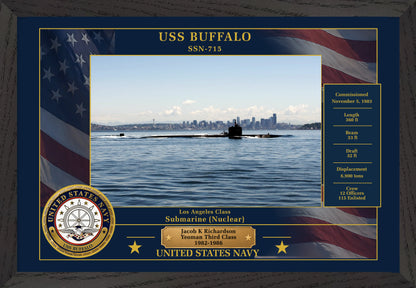 USS Buffalo SSN-715 Framed Patriotic Photo