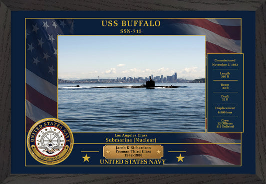USS Buffalo SSN-715 Framed Patriotic Photo