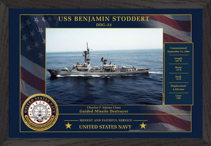USS Benjamin Stoddert DDG-22 Framed Patriotic Photo