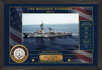 USS Benjamin Stoddert DDG-22 Framed Patriotic Photo