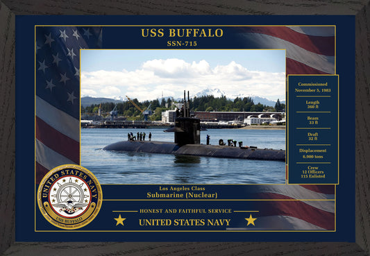 USS Buffalo SSN-715 Framed Patriotic Photo