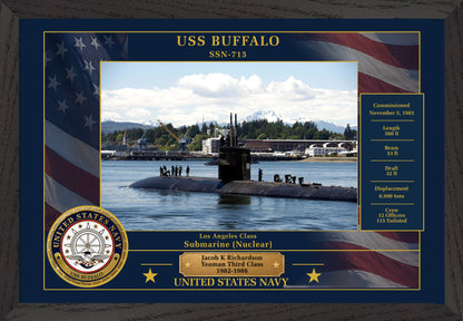 USS Buffalo SSN-715 Framed Patriotic Photo