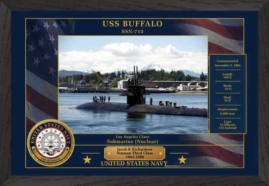 USS Buffalo SSN-715 Framed Patriotic Photo