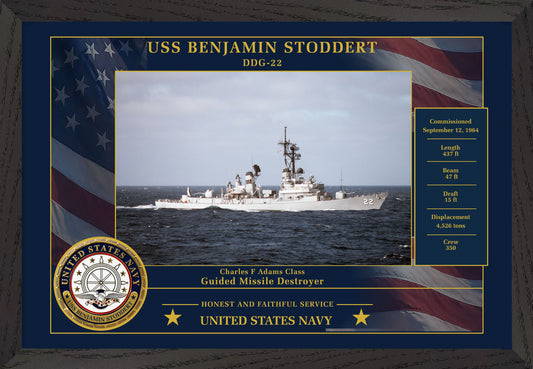 USS Benjamin Stoddert DDG-22 Framed Patriotic Photo