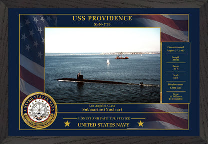 USS Providence SSN-719 Framed Patriotic Photo