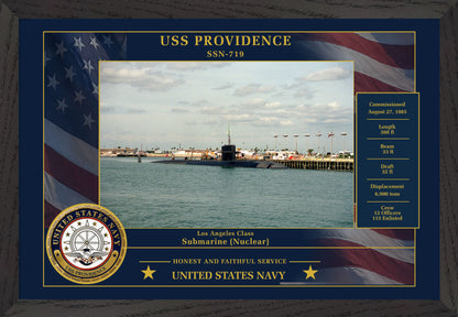 USS Providence SSN-719 Framed Patriotic Photo