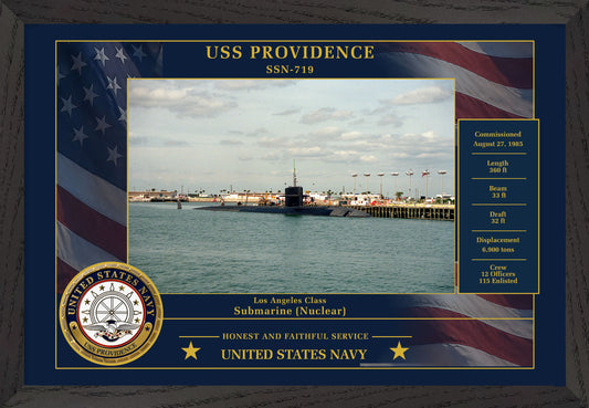 USS Providence SSN-719 Framed Patriotic Photo