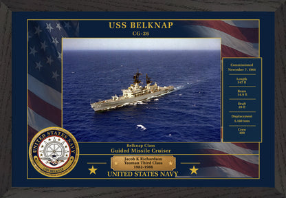 USS Belknap CG-26 Framed Patriotic Photo