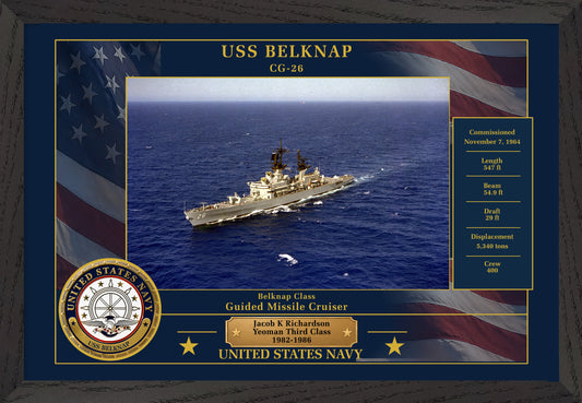 USS Belknap CG-26 Framed Patriotic Photo