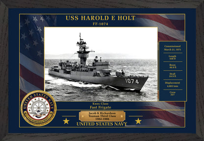 USS Harold E Holt FF-1074 Framed Patriotic Photo