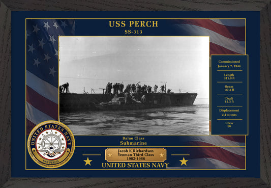 USS Perch SS-313 Framed Patriotic Photo