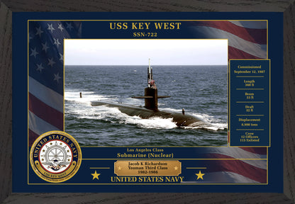 USS Key West SSN-722 Framed Patriotic Photo