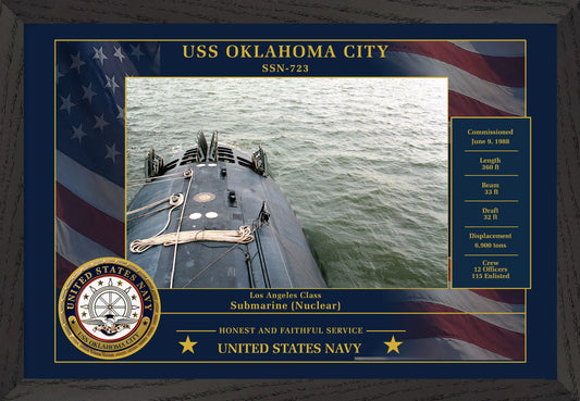 USS Oklahoma City SSN-723 Framed Patriotic Photo