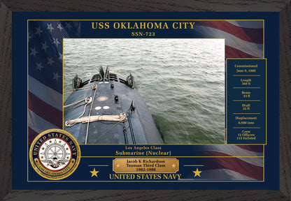 USS Oklahoma City SSN-723 Framed Patriotic Photo