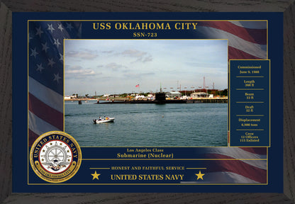 USS Oklahoma City SSN-723 Framed Patriotic Photo