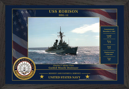 USS Robison DDG-12 Framed Patriotic Photo