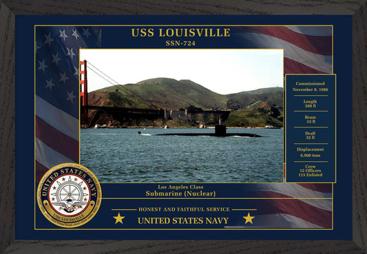 USS Louisville SSN-724 Framed Patriotic Photo