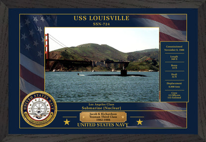USS Louisville SSN-724 Framed Patriotic Photo
