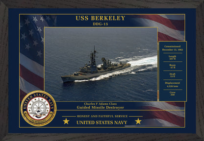 USS Berkeley DDG-15 Framed Patriotic Photo
