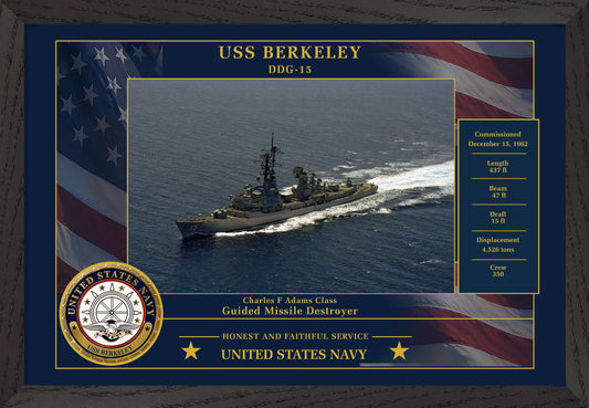 USS Berkeley DDG-15 Framed Patriotic Photo