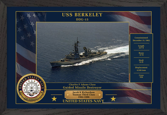 USS Berkeley DDG-15 Framed Patriotic Photo