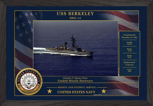 USS Berkeley DDG-15 Framed Patriotic Photo