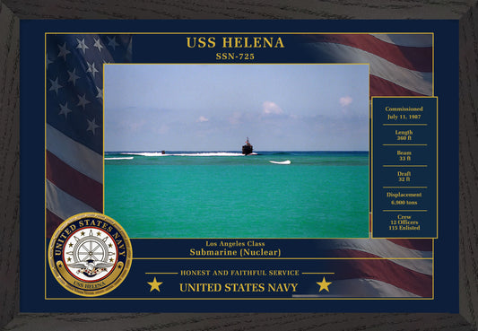 USS Helena SSN-725 Framed Patriotic Photo