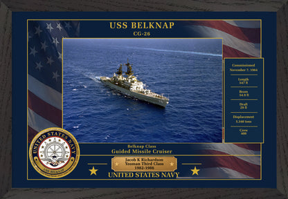 USS Belknap CG-26 Framed Patriotic Photo