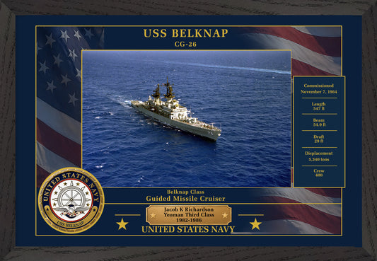 USS Belknap CG-26 Framed Patriotic Photo