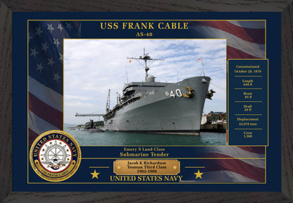 USS Frank Cable AS-40 Framed Patriotic Photo