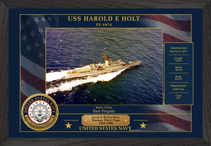 USS Harold E Holt FF-1074 Framed Patriotic Photo