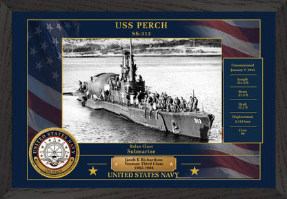 USS Perch SS-313 Framed Patriotic Photo