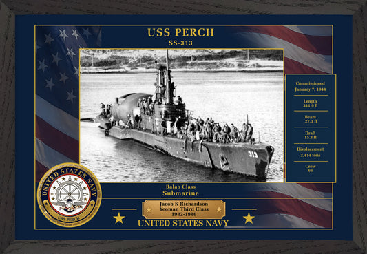 USS Perch SS-313 Framed Patriotic Photo