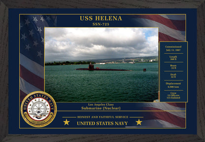 USS Helena SSN-725 Framed Patriotic Photo