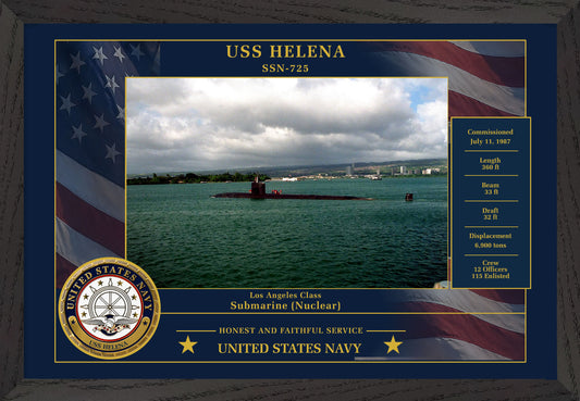 USS Helena SSN-725 Framed Patriotic Photo