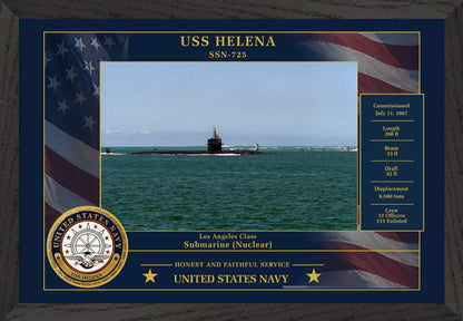 USS Helena SSN-725 Framed Patriotic Photo