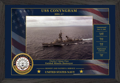 USS Conyngham DDG-17 Framed Patriotic Photo