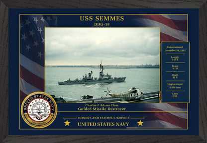 USS Semmes DDG-18 Framed Patriotic Photo
