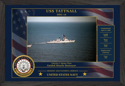 USS Tattnall DDG-19 Framed Patriotic Photo