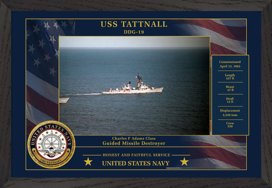 USS Tattnall DDG-19 Framed Patriotic Photo