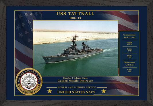 USS Tattnall DDG-19 Framed Patriotic Photo