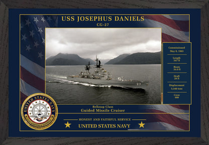 USS Josephus Daniels CG-27 Framed Patriotic Photo