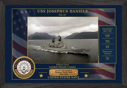 USS Josephus Daniels CG-27 Framed Patriotic Photo