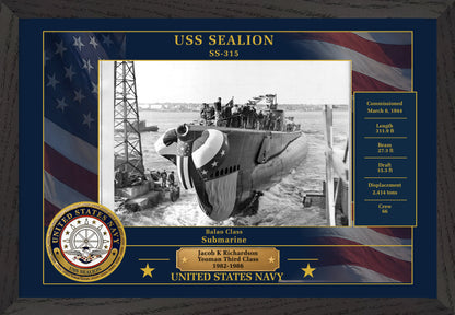 USS Sealion SS-315 Framed Patriotic Photo