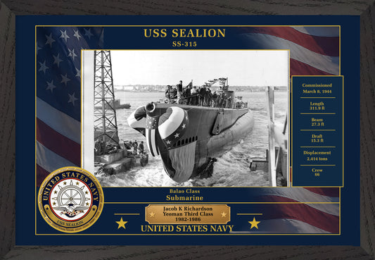 USS Sealion SS-315 Framed Patriotic Photo