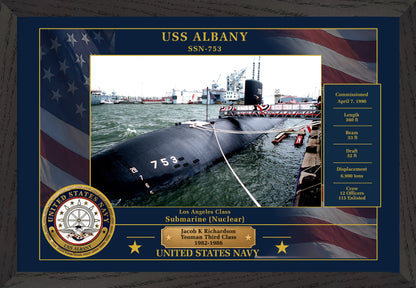 USS Albany SSN-753 Framed Patriotic Photo