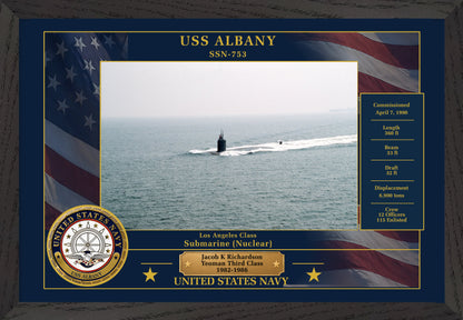 USS Albany SSN-753 Framed Patriotic Photo