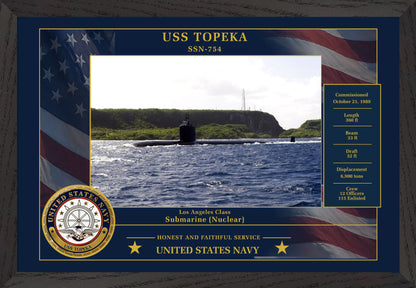 USS Topeka SSN-754 Framed Patriotic Photo