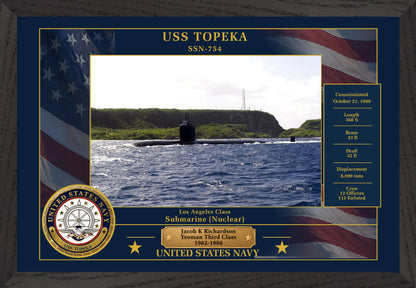 USS Topeka SSN-754 Framed Patriotic Photo