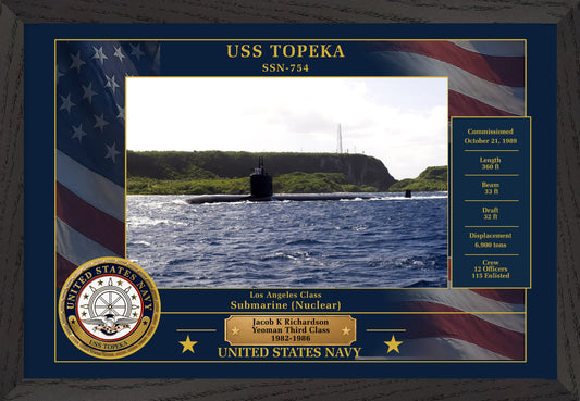 USS Topeka SSN-754 Framed Patriotic Photo